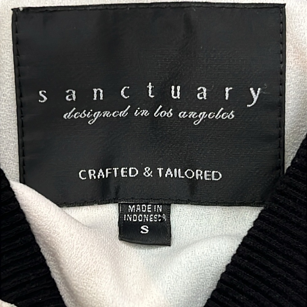 Sanctuary Patchwork Print Bomber Jacket Size Small - image 3